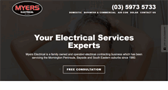 Desktop Screenshot of myerselectrical.com.au